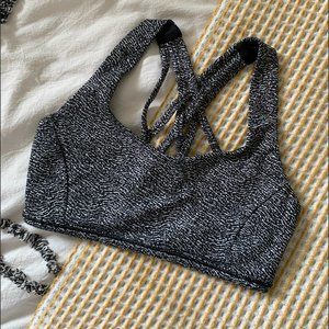 Lululemon Black and White Yoga Bra Unpadded